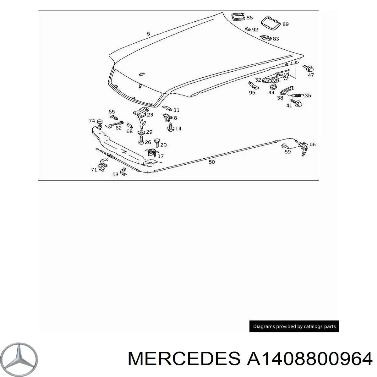 A1408800964 Mercedes Навішування і упор капота