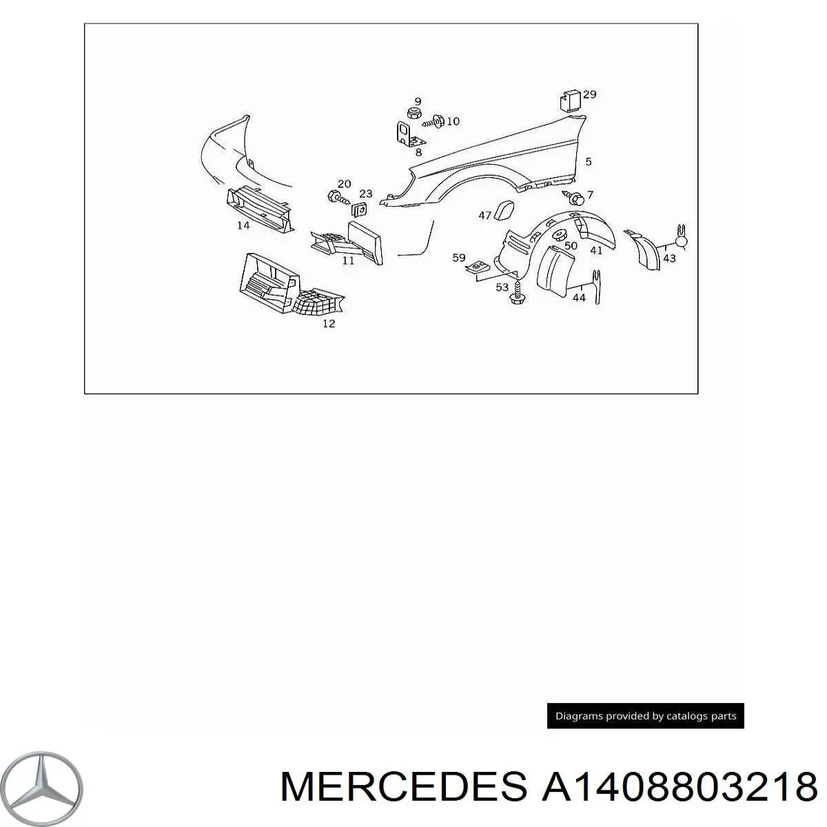 Крило переднє праве Mercedes A1408803218 ціна, від 1298.89 USD