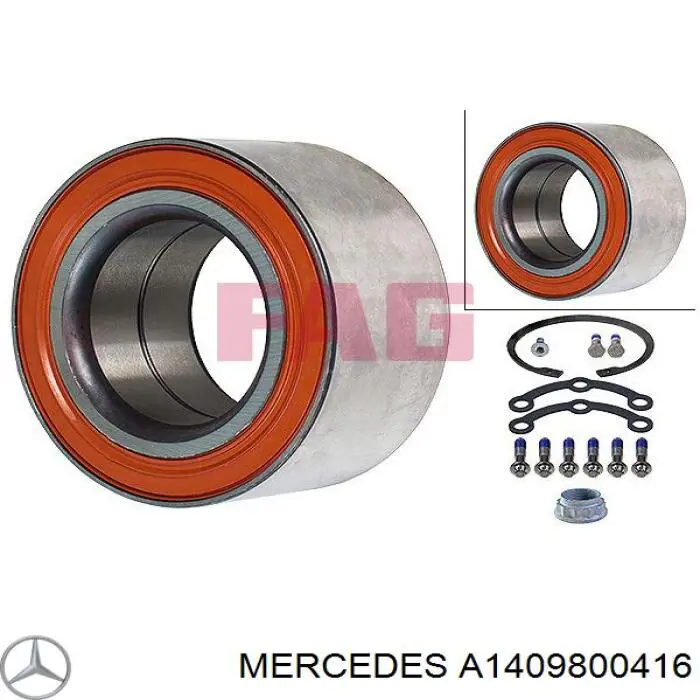 Підшипник маточини задньої Mercedes A1409800416 ціна, від 48.34 USD