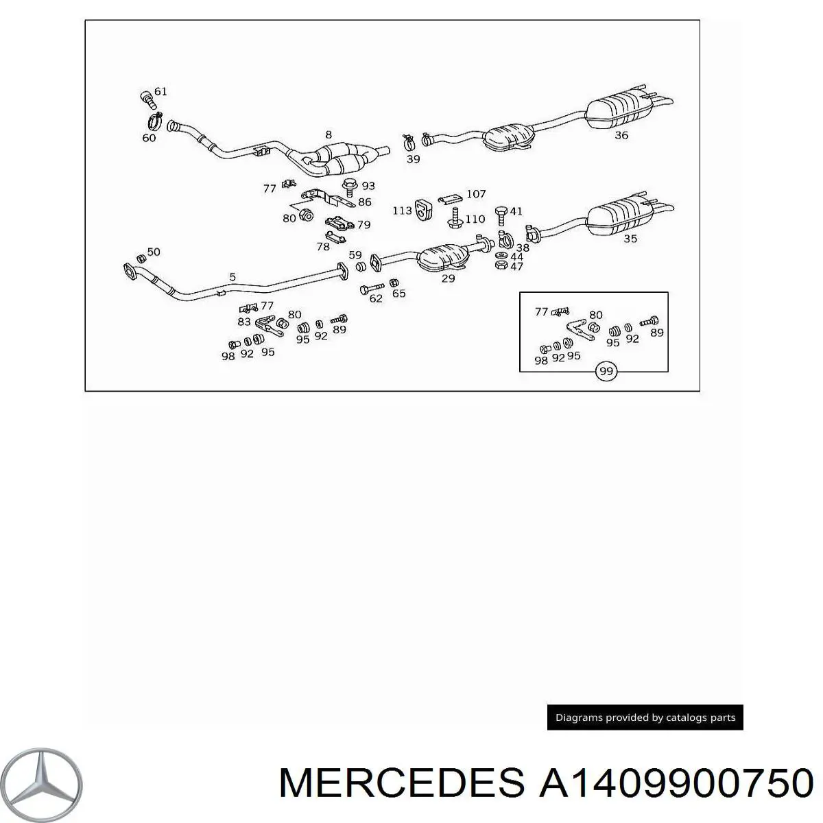 A1409900750 Mercedes Болт/гайка кріплення