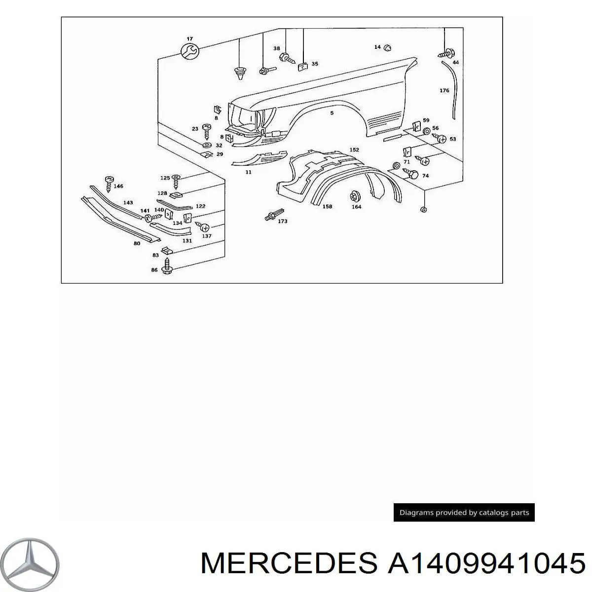  Mercedes A1409941045 ціна, від 0.27 USD