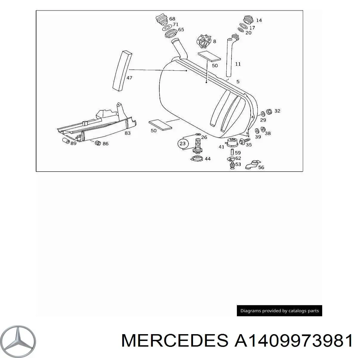  Mercedes A1409973981 ціна, від 10.87 USD