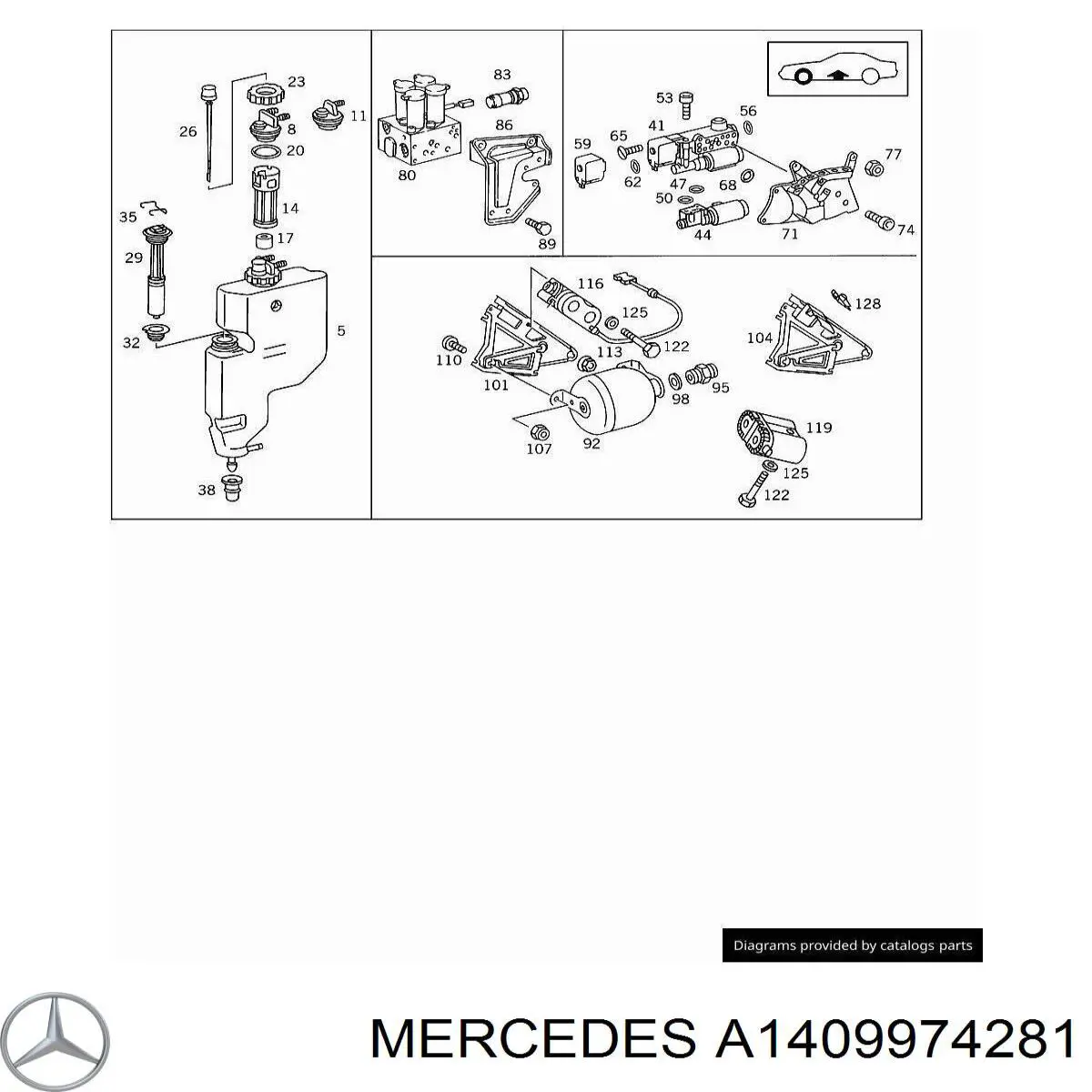  Mercedes A1409974281 ціна, від 4.51 USD