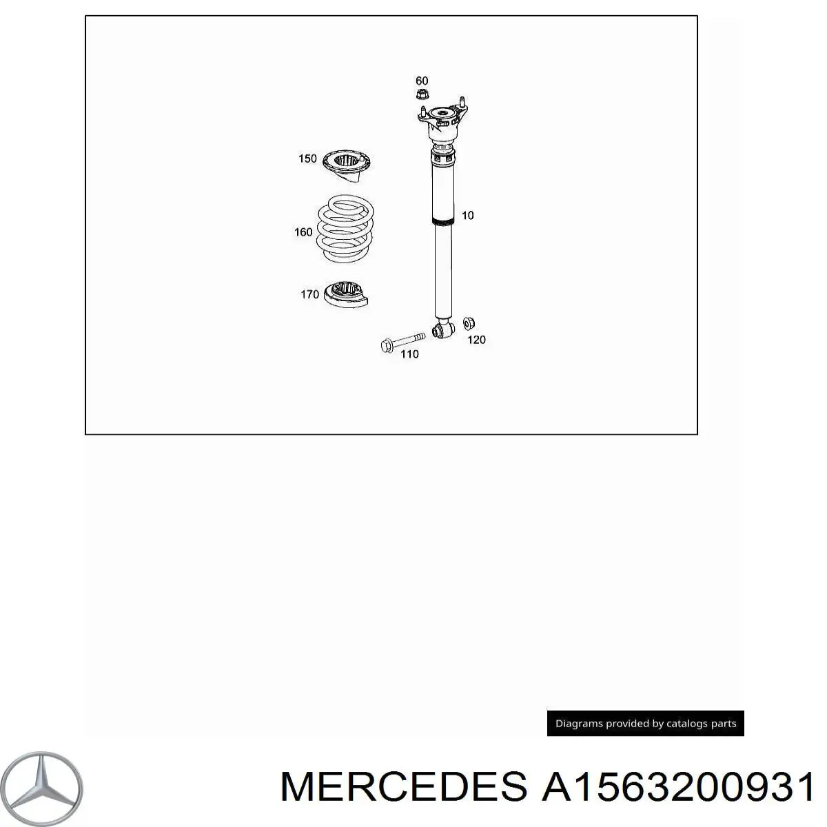 Амортизатор задній A1563200931 Mercedes