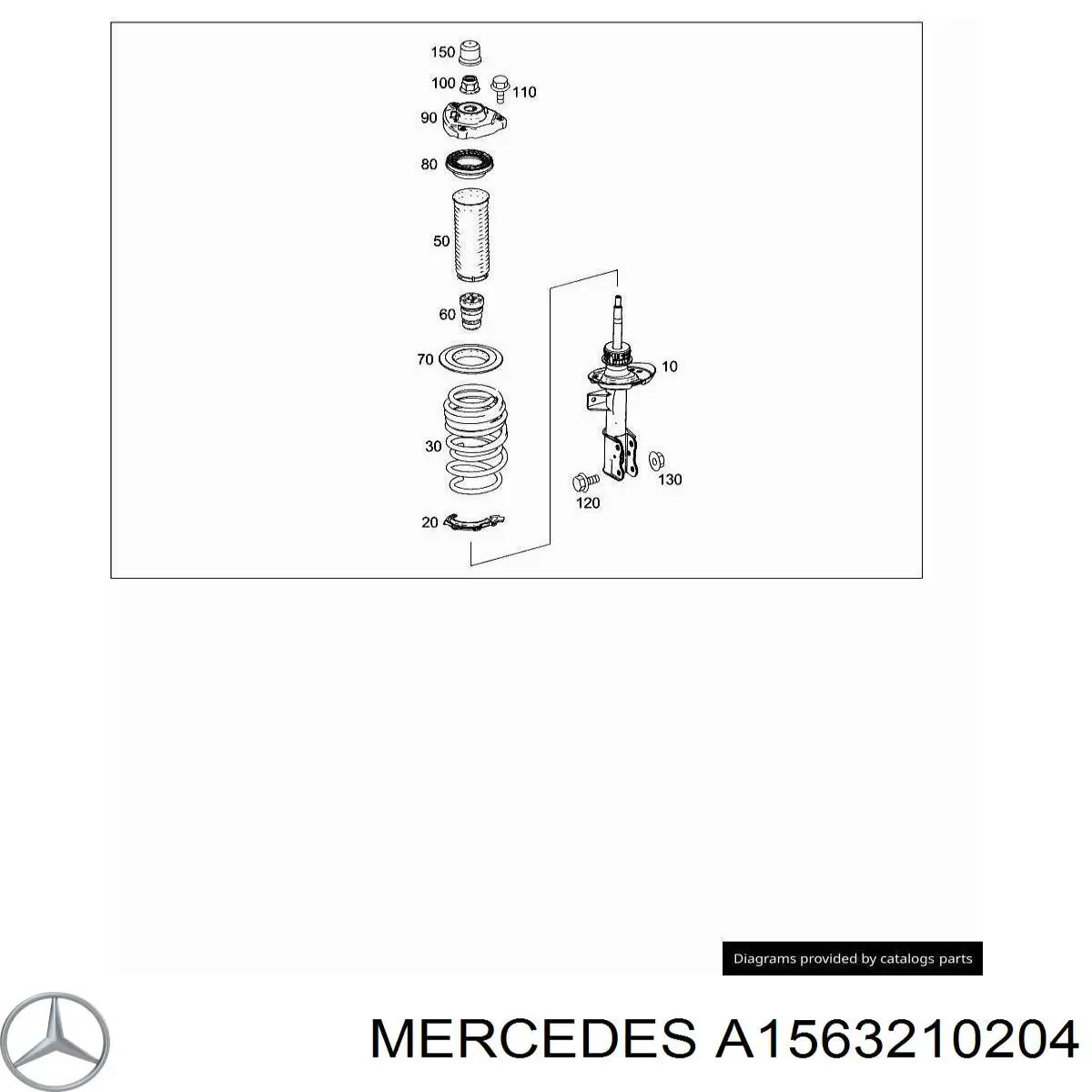 A1563210204 Mercedes Пружина амортизатора передняя