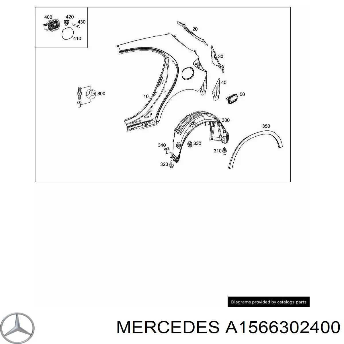 A1566302400 Mercedes Бічна частина задні праві