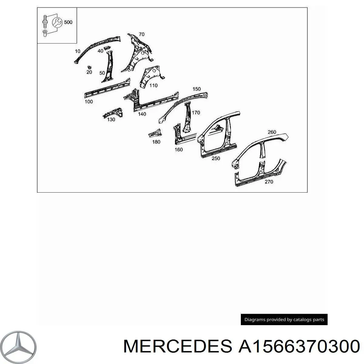 A1566370300 Mercedes Поріг зовнішній лівий