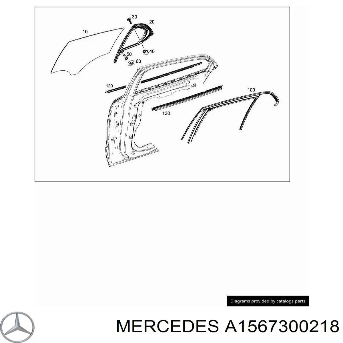 A1567300218 Mercedes Скло кутове дверей задніх