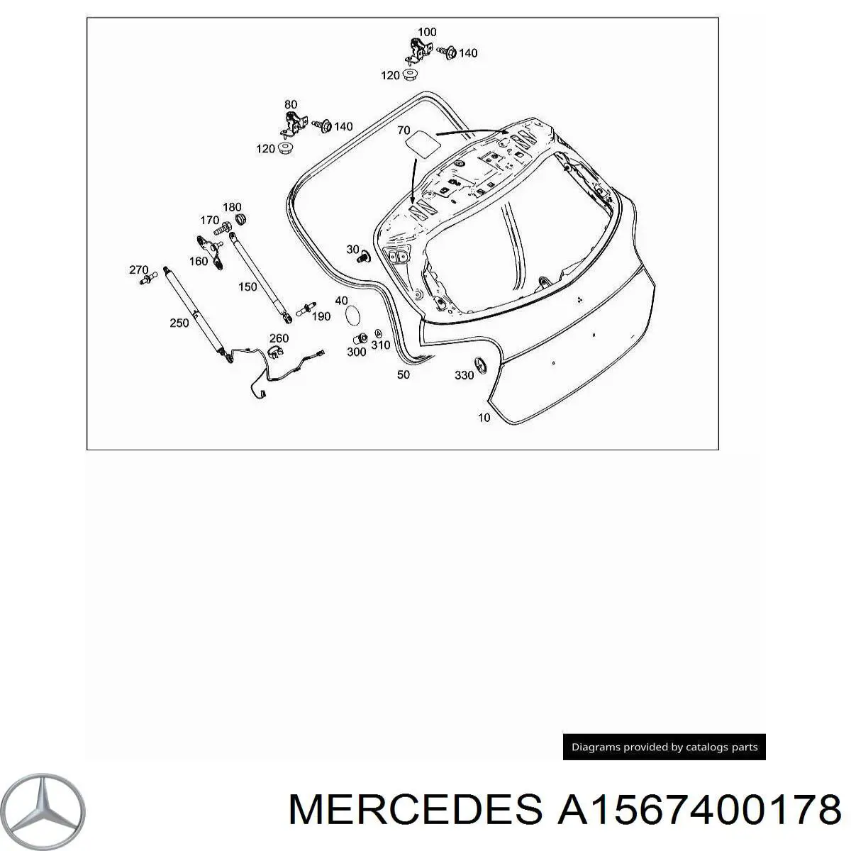 A1567400178 Mercedes Ущільнювач задніх 3/5-х дверей