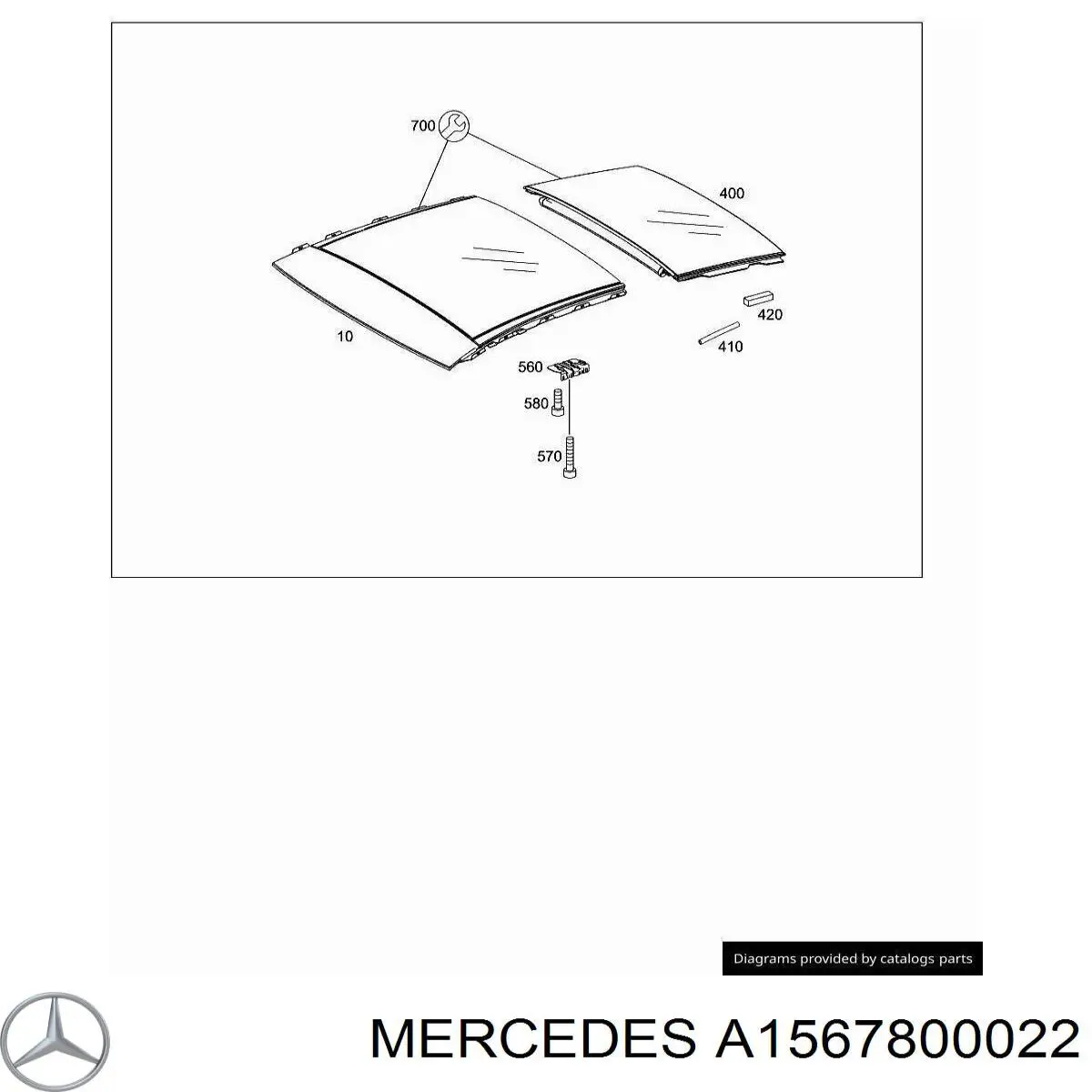 A1567801200 Mercedes Кришка люка даху передня
