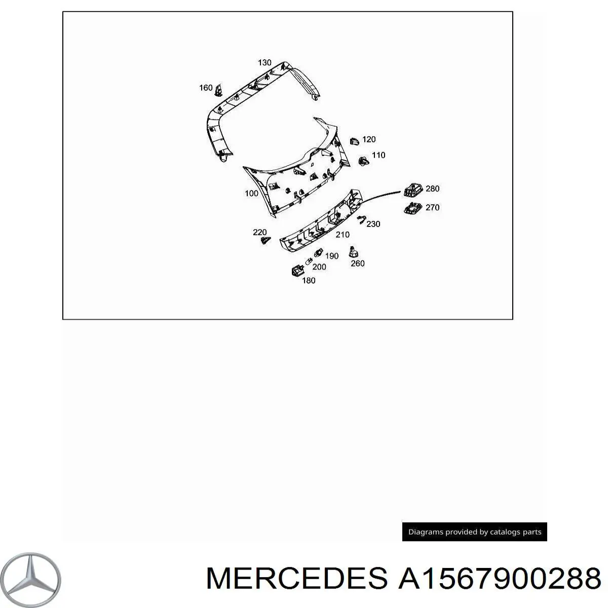 A1567900288 Mercedes Спойлер кришки багажника