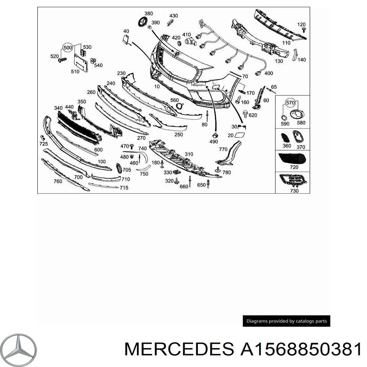  Mercedes A1568850381 ціна, від 70.92 USD