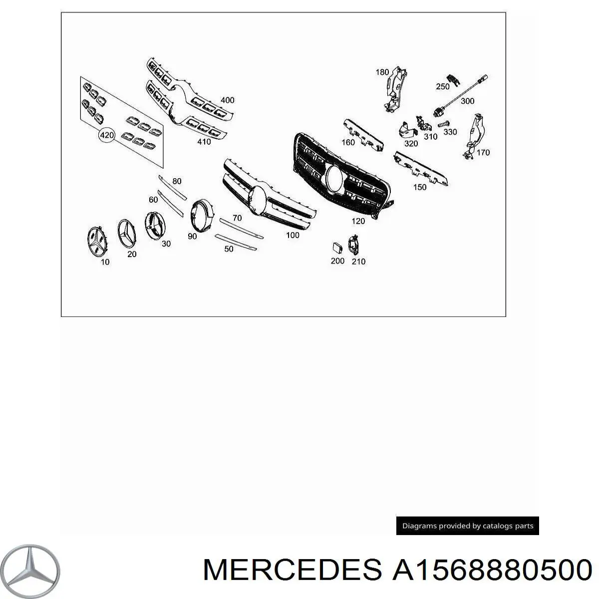 Облицювання радіатора Mercedes A1568880500 ціна, від 57.00 USD
