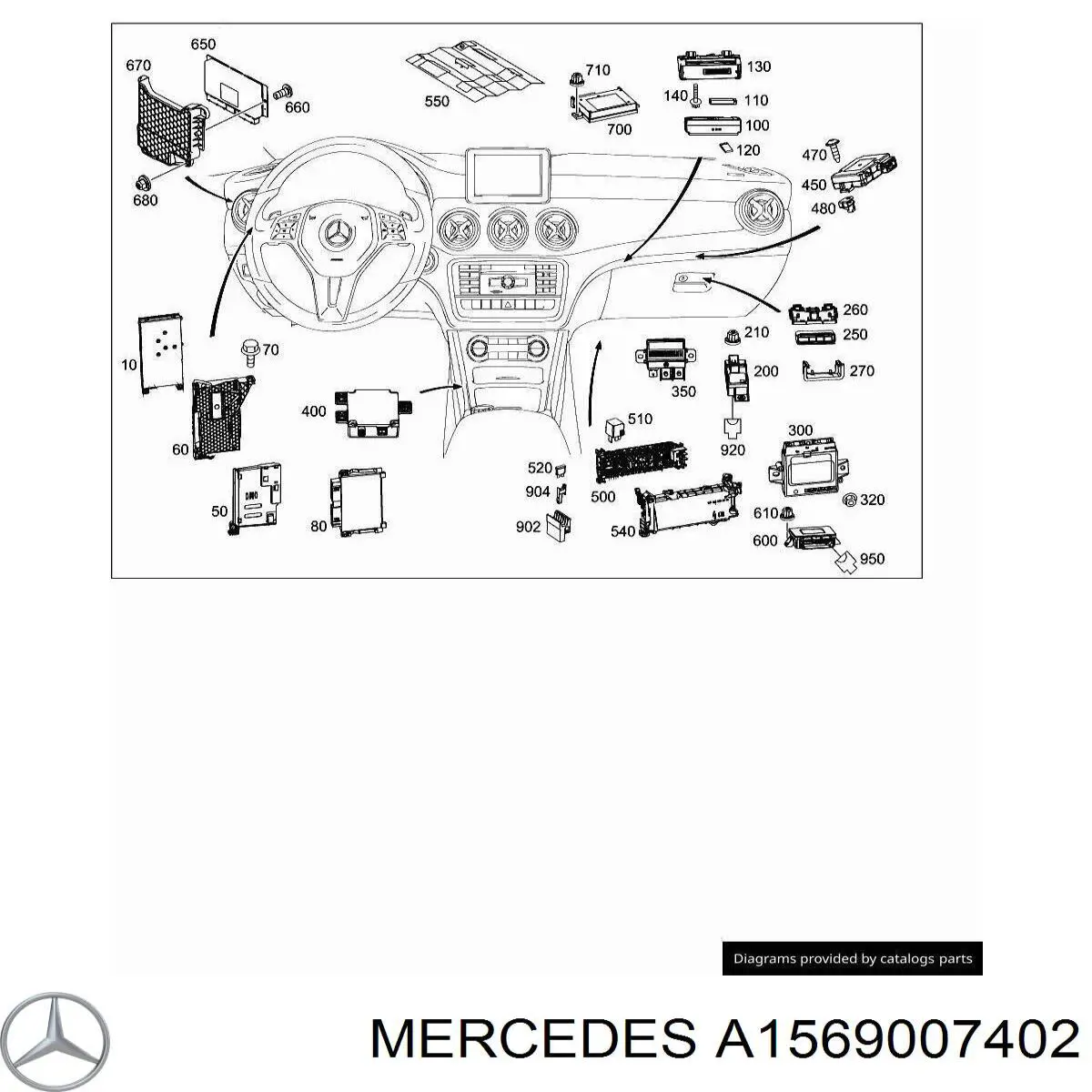 Блок керування сигналами SAM Mercedes A1569007402 ціна, від 63.34 USD