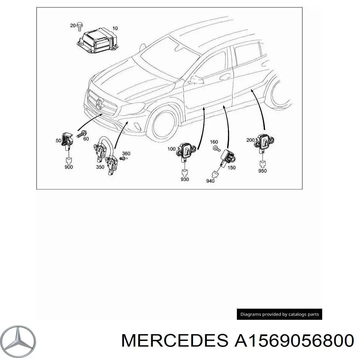 A1569056800 Mercedes Датчик подушки безпеки