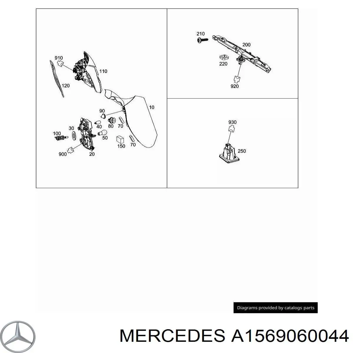 Стоп-сигнал заднього скла A1569060044 Mercedes