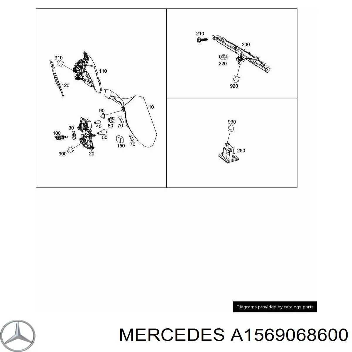A1569068600 Mercedes Задній правий зовнішній ліхтар