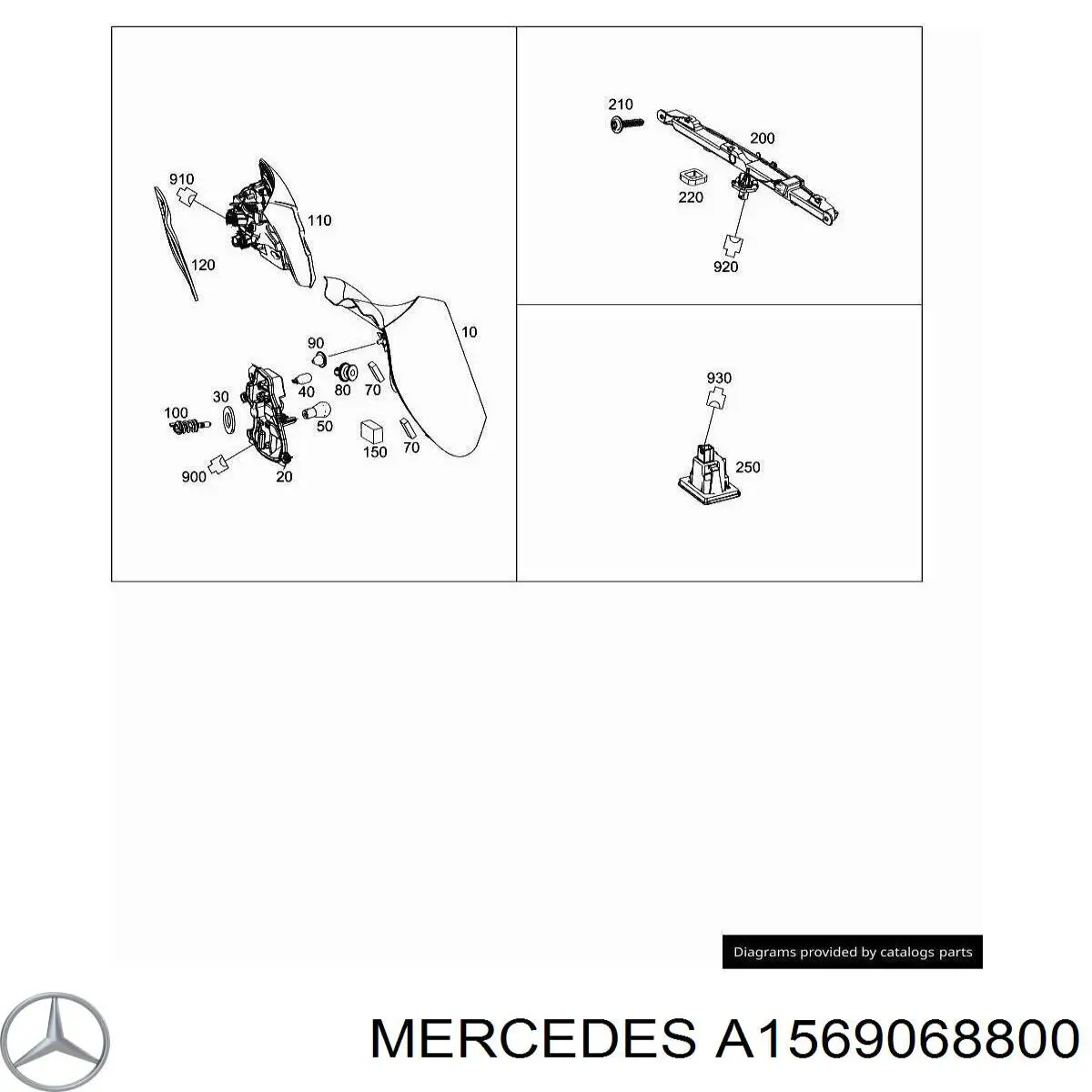 A1569068800 Mercedes Ліхтар задній правий