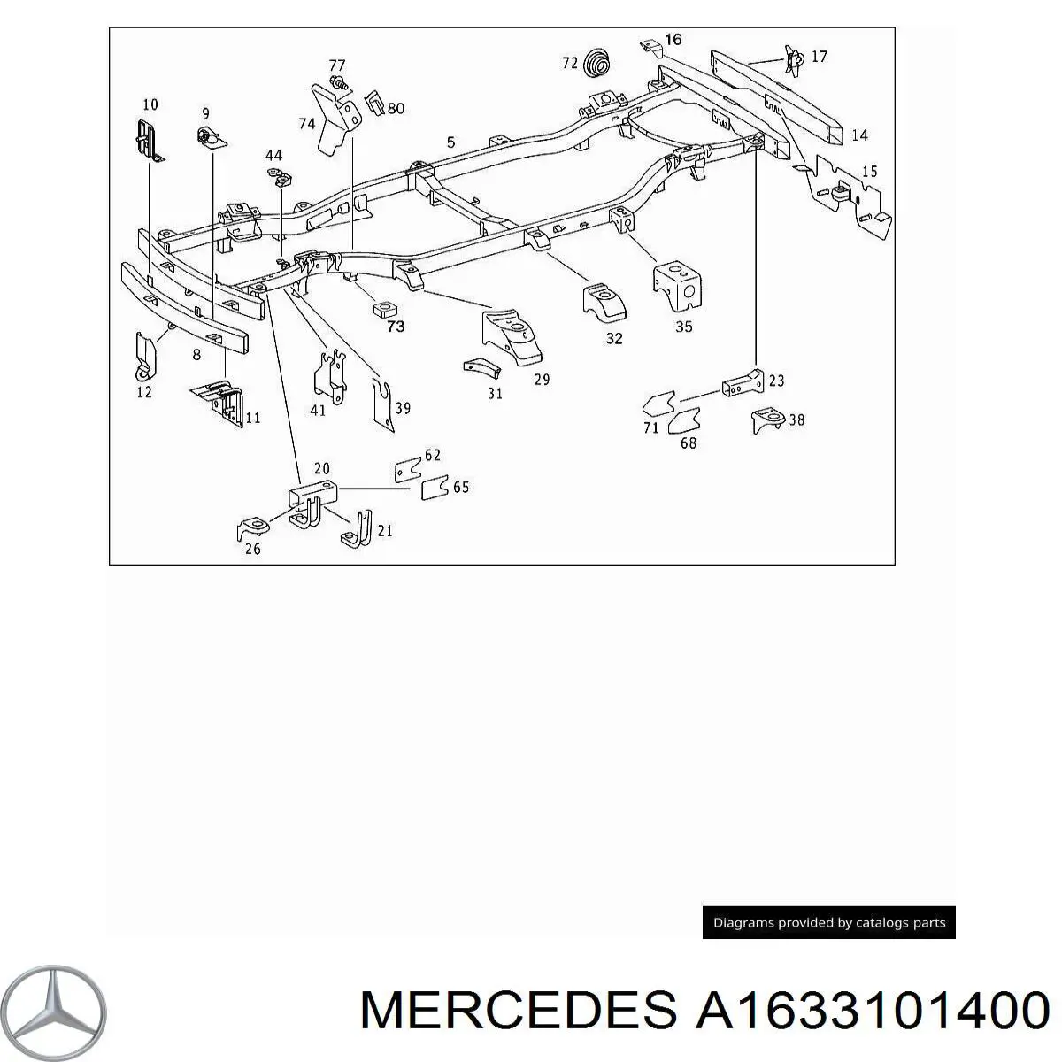  Рама кузова Mercedes ML/GLE 