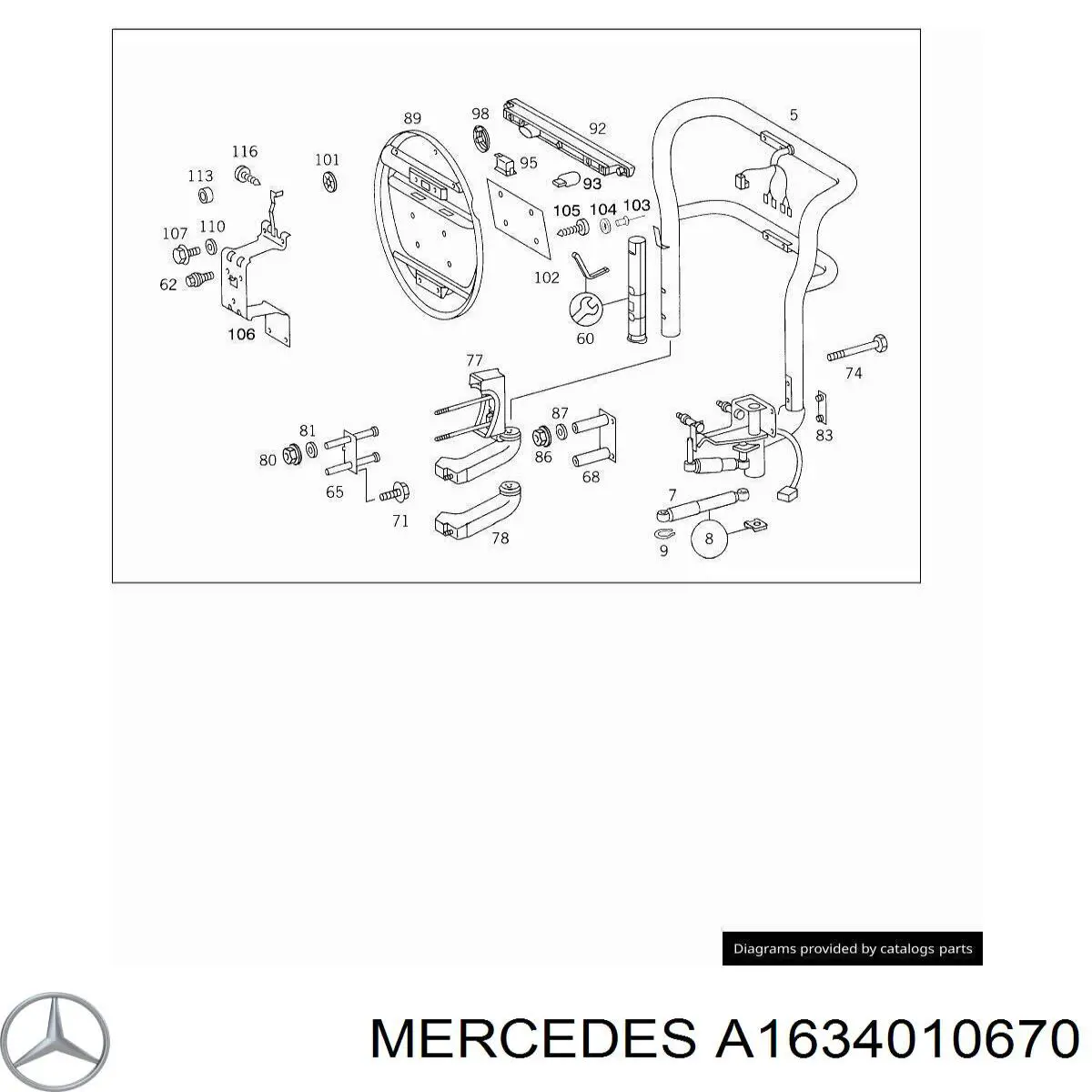 Купити A1634010670 Mercedes Колісний болт