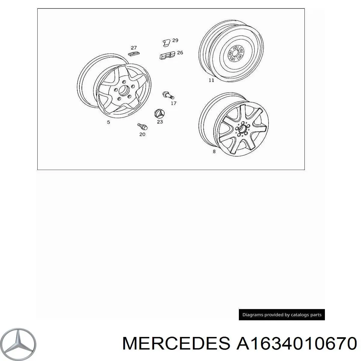 Колісний болт Mercedes A1634010670 ціна, від 2.41 USD