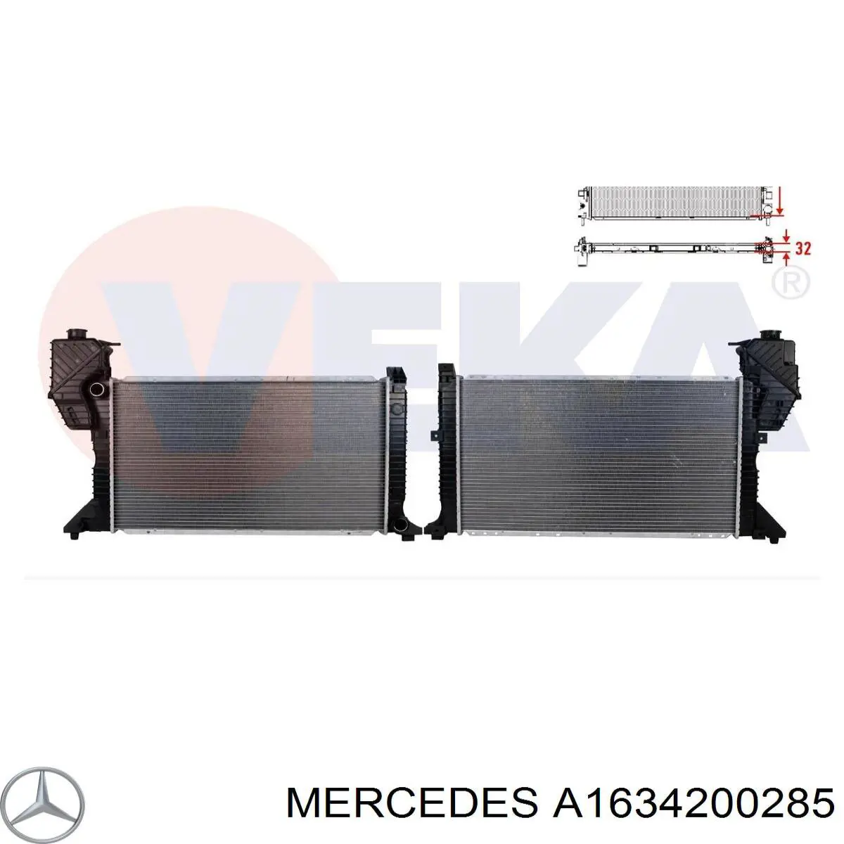A1634200285 Mercedes Трос ручного гальма передній