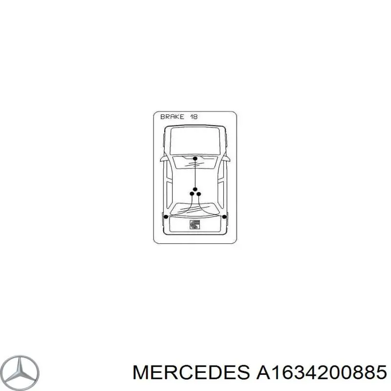 A1634200885 Mercedes трос ручного гальма задній, правий