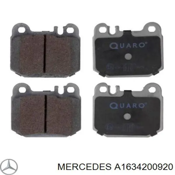 Задні гальмівні колодки Mercedes A1634200920 ціна, від 34.56 USD
