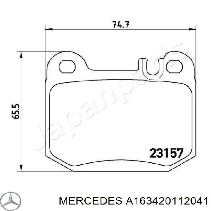 Купити A163420112041 Mercedes Задні колодки