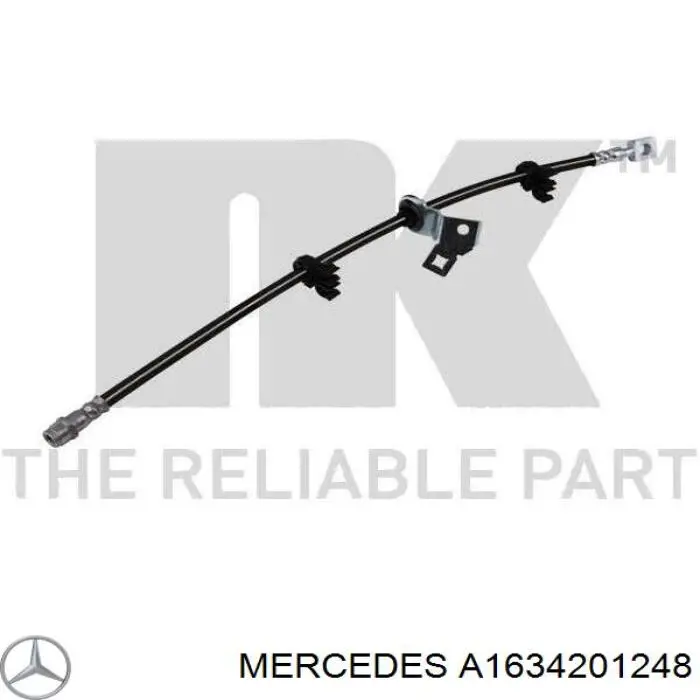 Купити A1634201248 Mercedes Шланг гальмівний передній, правий