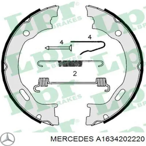 Купити A1634202220 Mercedes Гальмівні колодки гальма стоянки