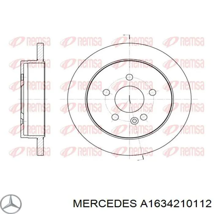 Задні дискові гальма Mercedes A1634210112 ціна, від 28.86 USD