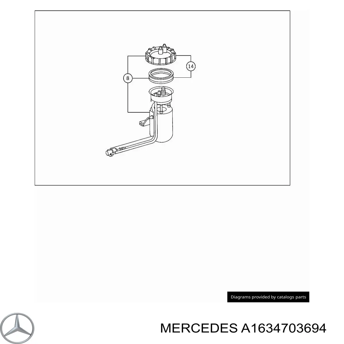 A1634703694 Mercedes модуль паливного насосу, з датчиком рівня палива