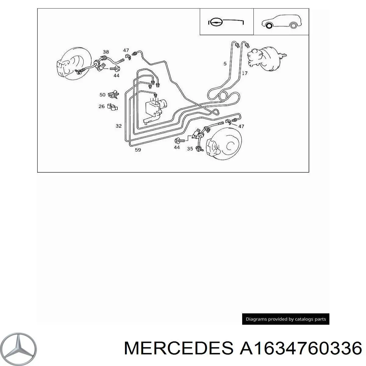 A1634760336 Mercedes Скоба гальмівної трубки