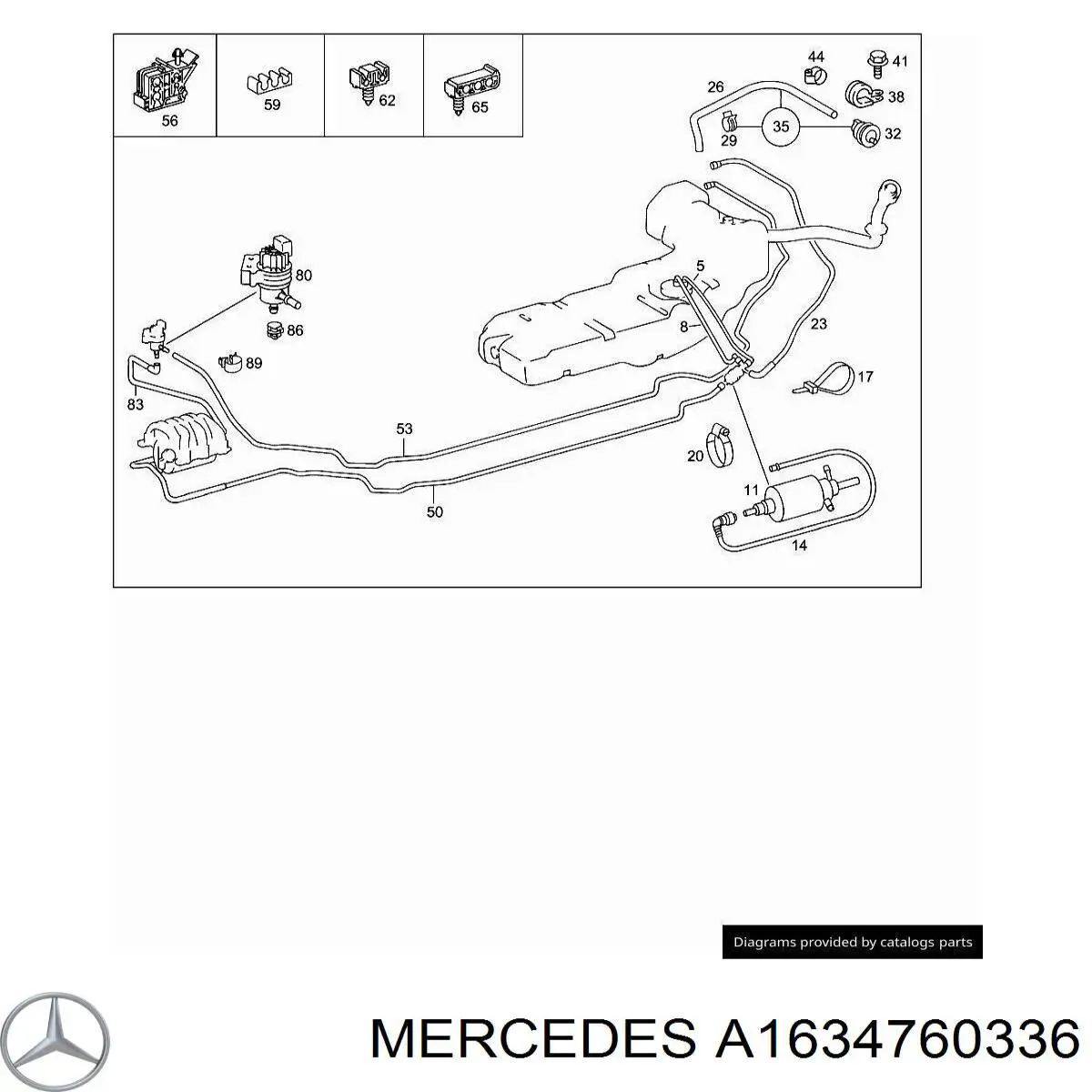 Скоба гальмівної трубки Mercedes A1634760336 ціна, від 7.09 USD