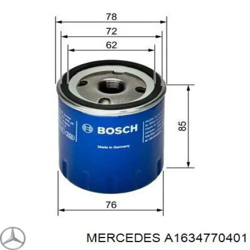 Фільтр тонкого очищення палива Mercedes A1634770401 ціна, від 121.10 USD