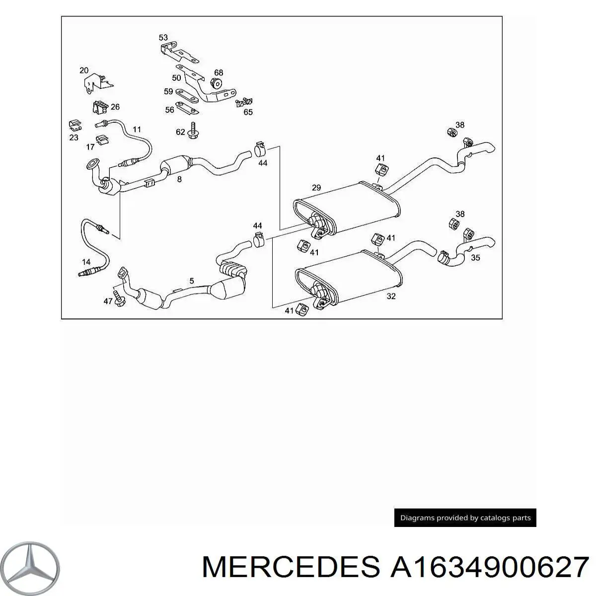 Вихлоп Mercedes A1634900627 ціна, від 24.43 USD