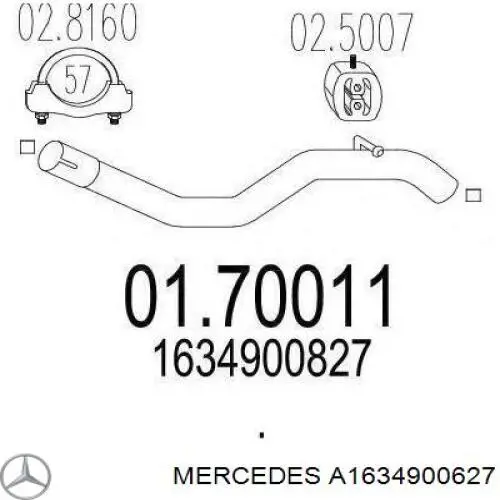 A1634900627 Mercedes Глушилка задня