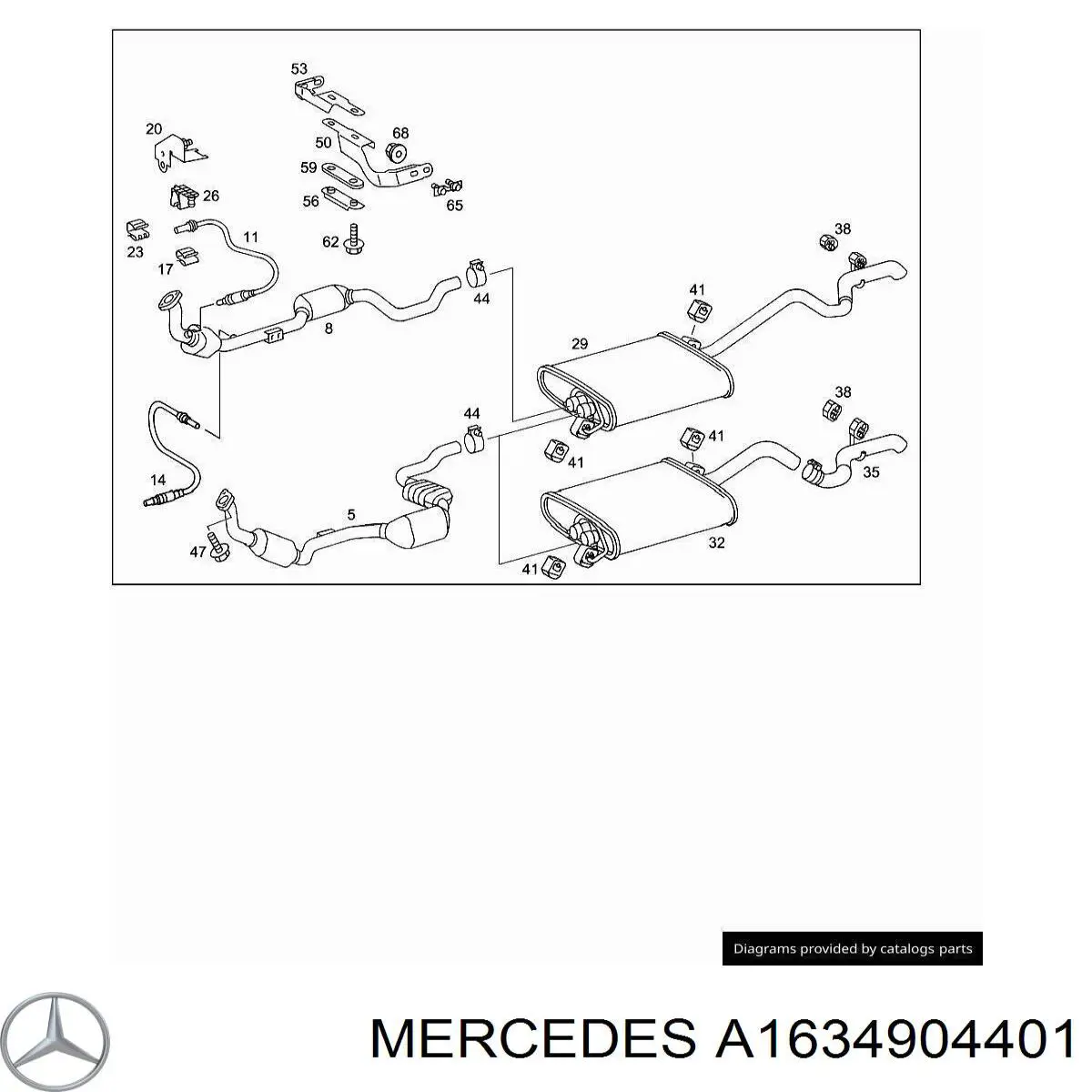 Купити A1634904401 Mercedes Глушник вихлопних газів кінцевий