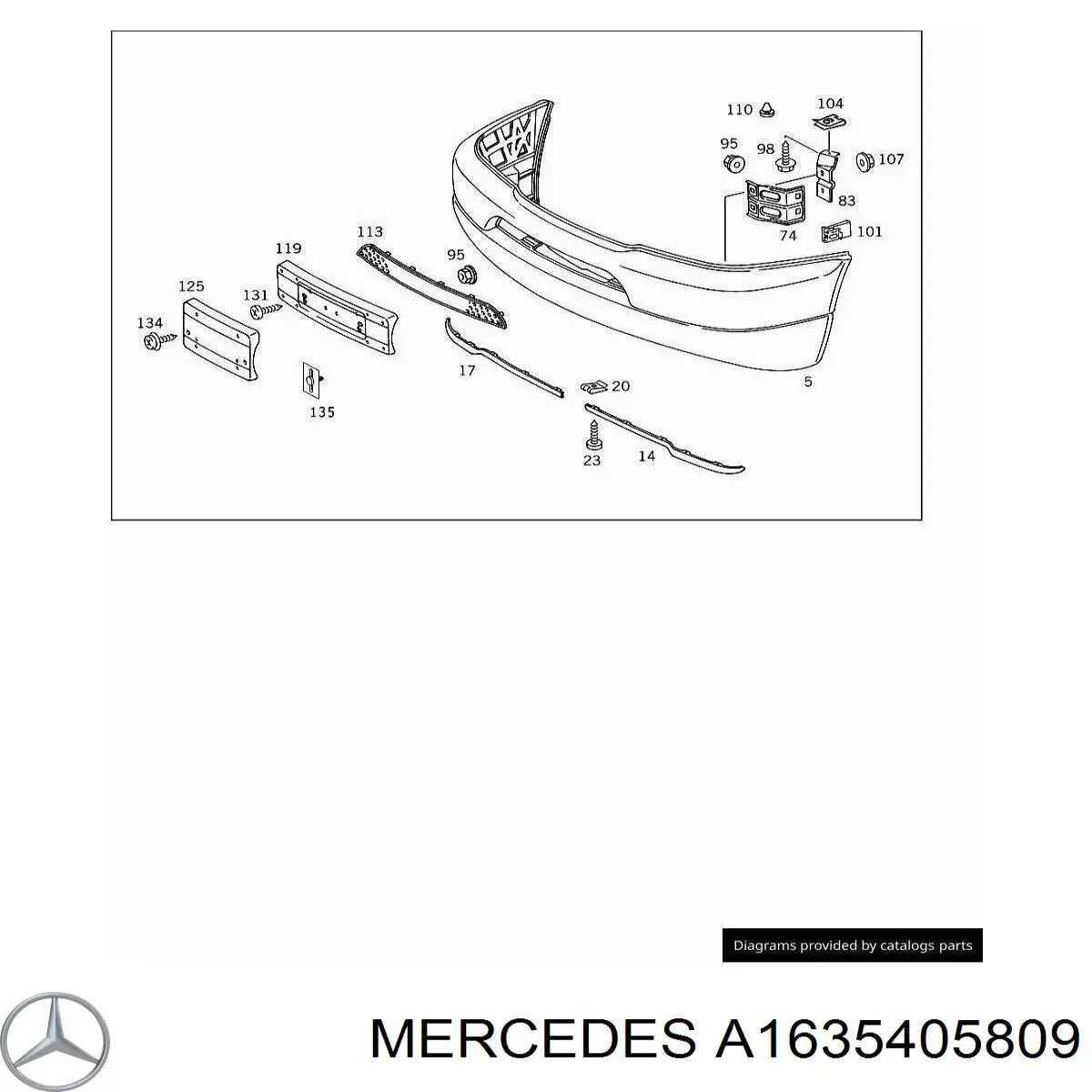 1635405809 Mercedes проводка передніх протитуманних фар