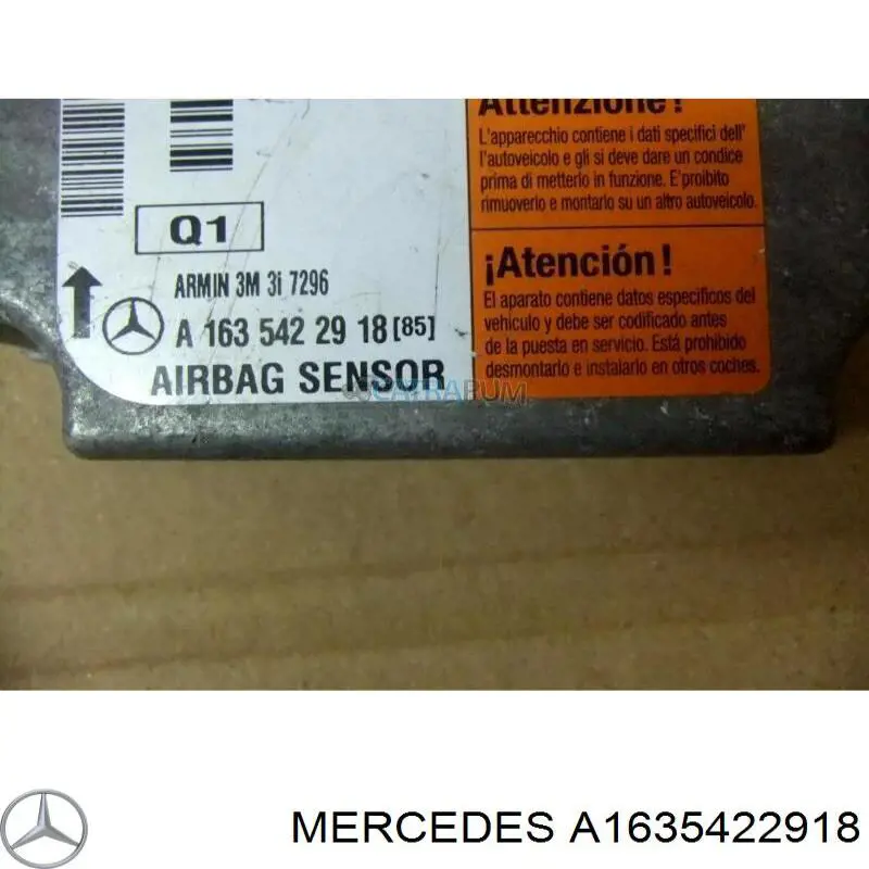 Купити A1635422918 Mercedes Модуль-процесор керування подушки безпеки