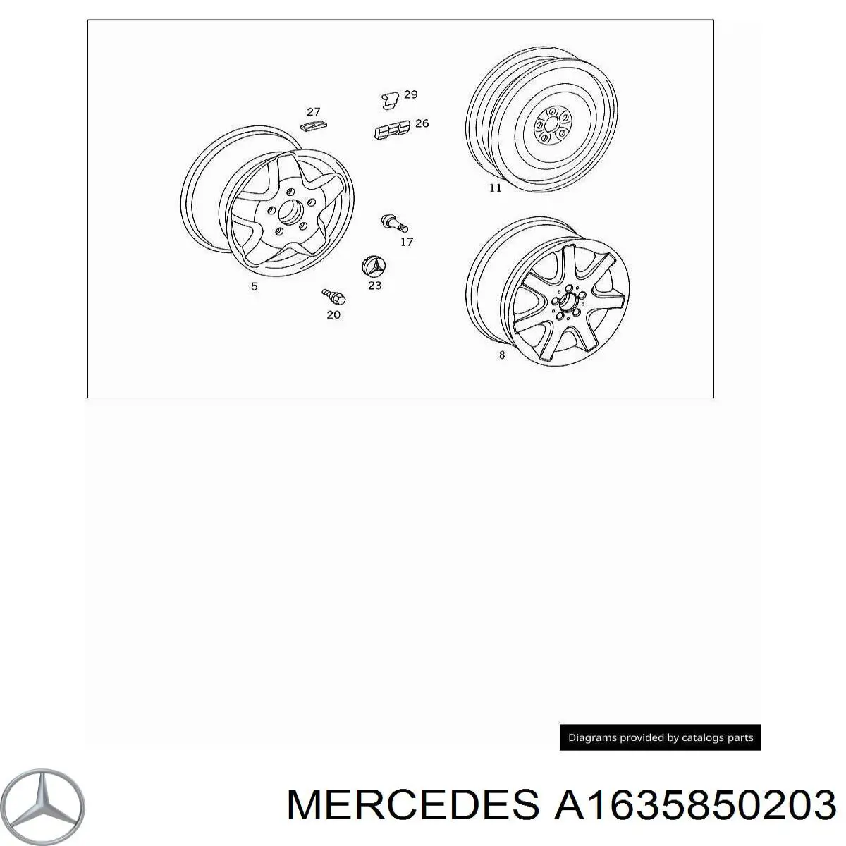 Mercedes A1635850203 ціна, від 12.42 USD