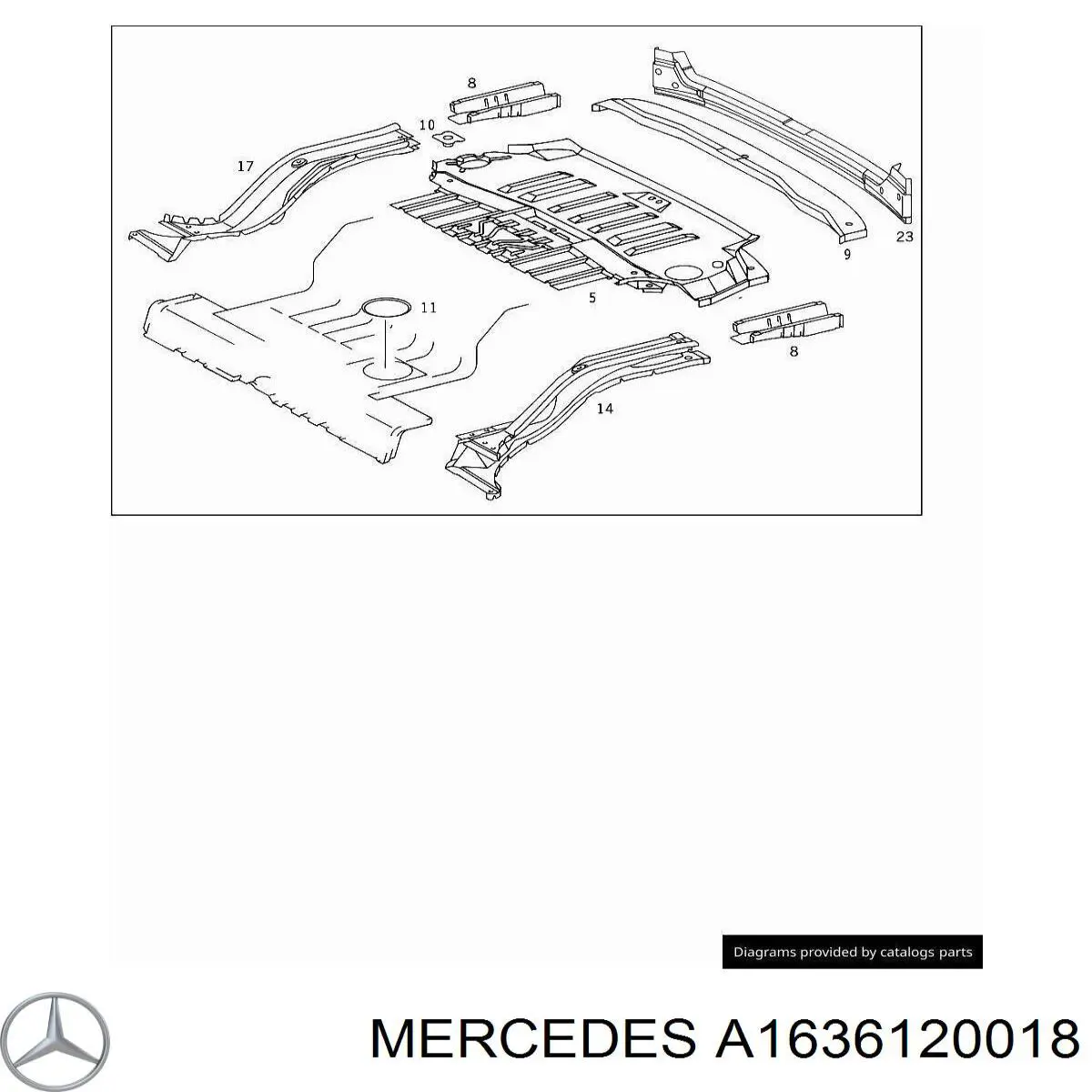 Ущільнювач крила Mercedes A1636120018 ціна, від 118.81 USD