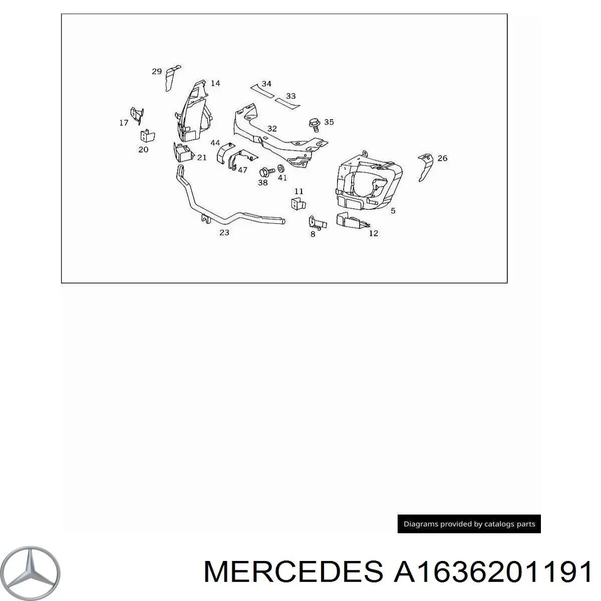 Супорт радіатора лівий/монтажна панель кріплення фар на Mercedes ML/GLE (W163)