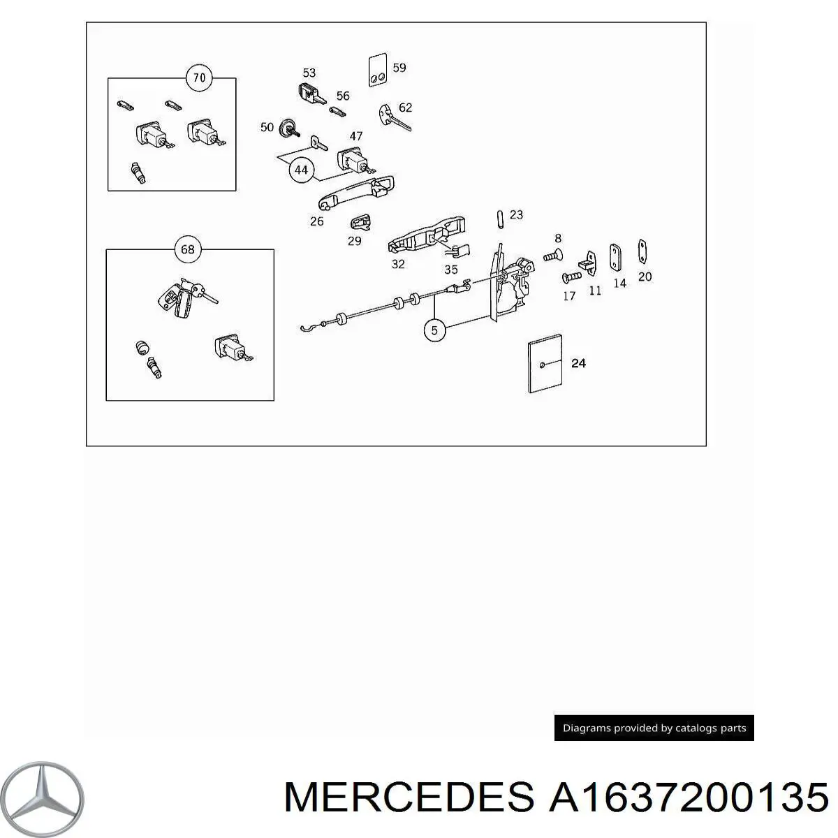 A1637201735 Mercedes Замок водійських дверей