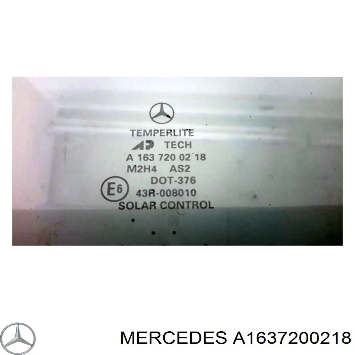 A1637200418 Mercedes скло передніх дверей, правою