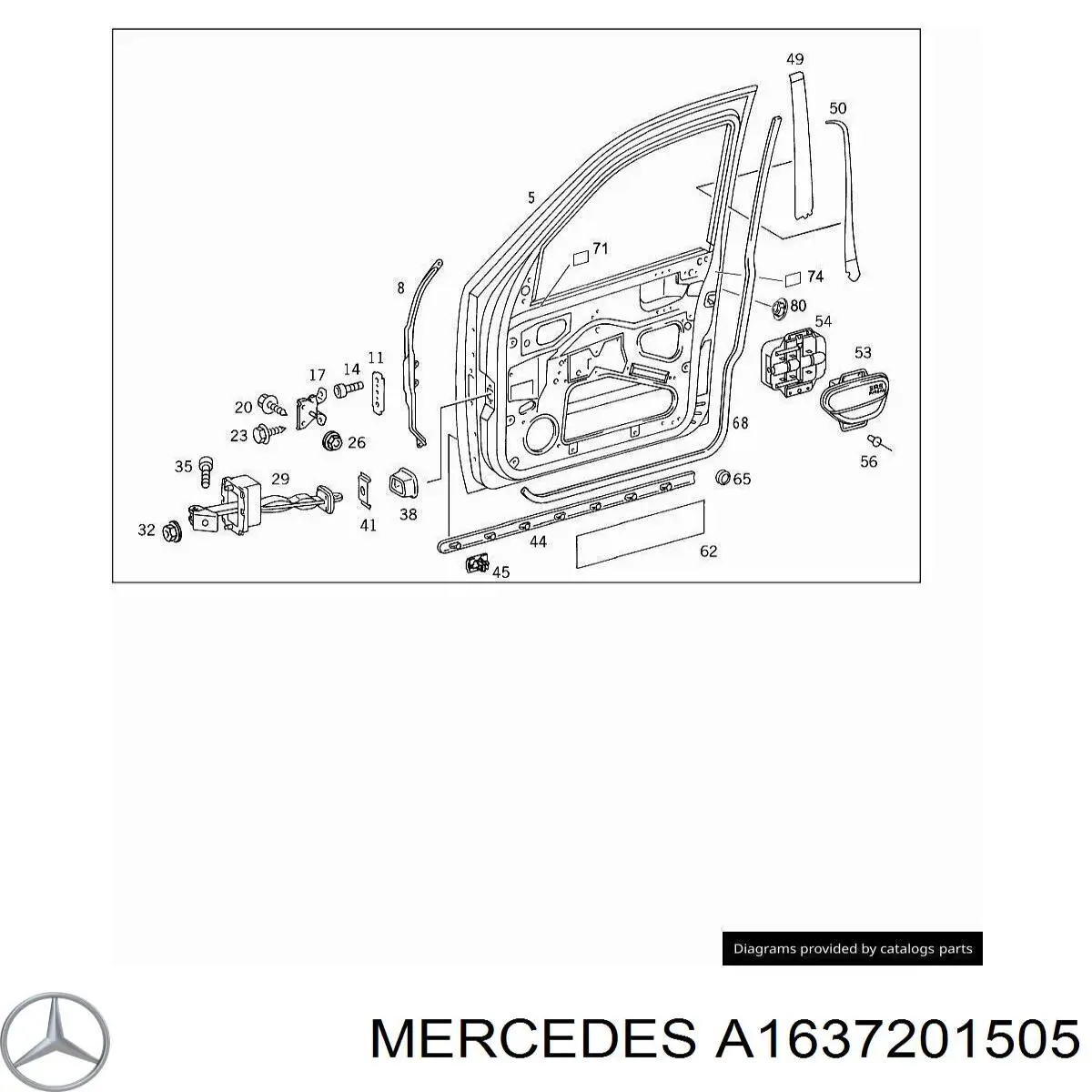 A1637201505 Mercedes Дверь передня ліва