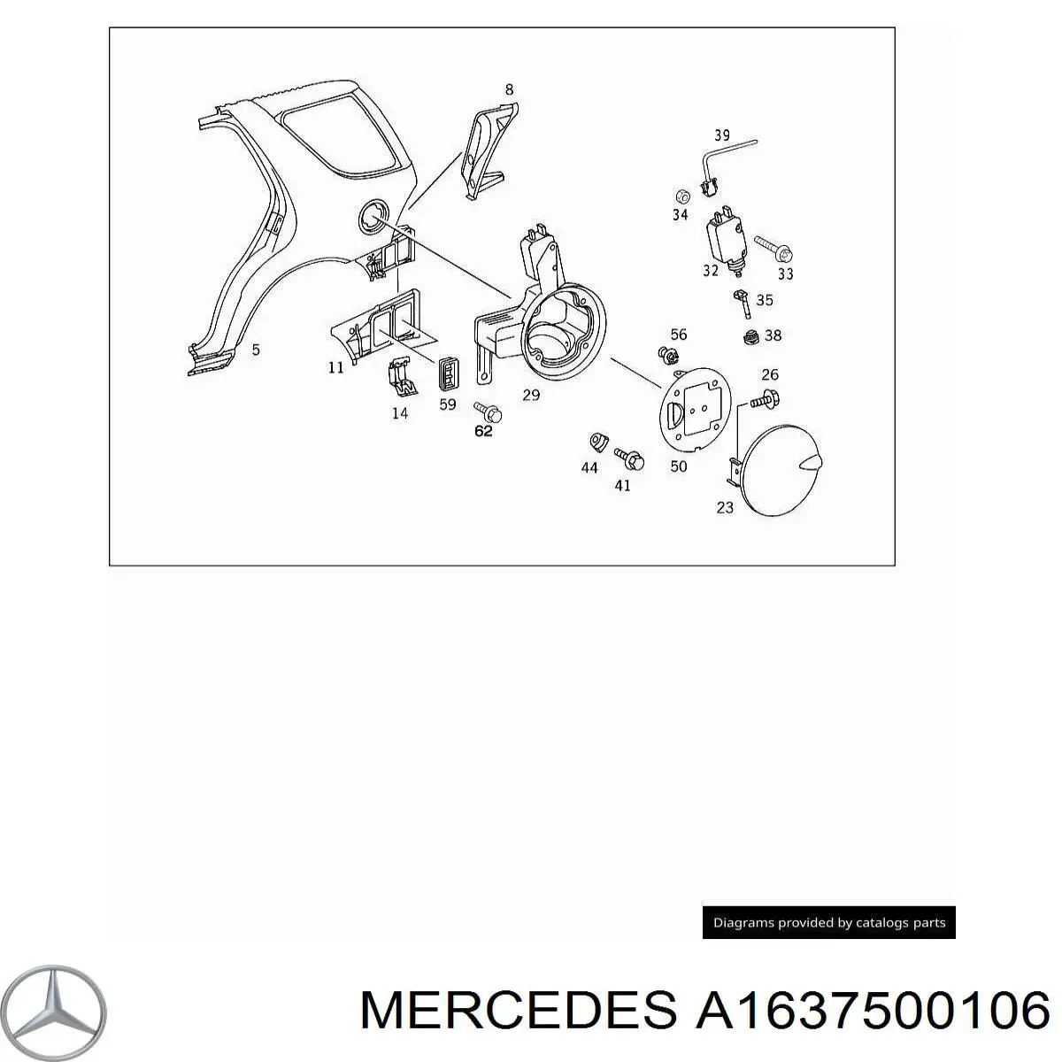 Лючок бензобака/паливного бака на Mercedes ML/GLE (W163)