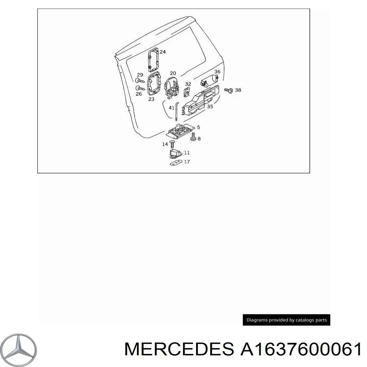 Купити A1637600061 Mercedes Ручка кришки багажника внутрішня