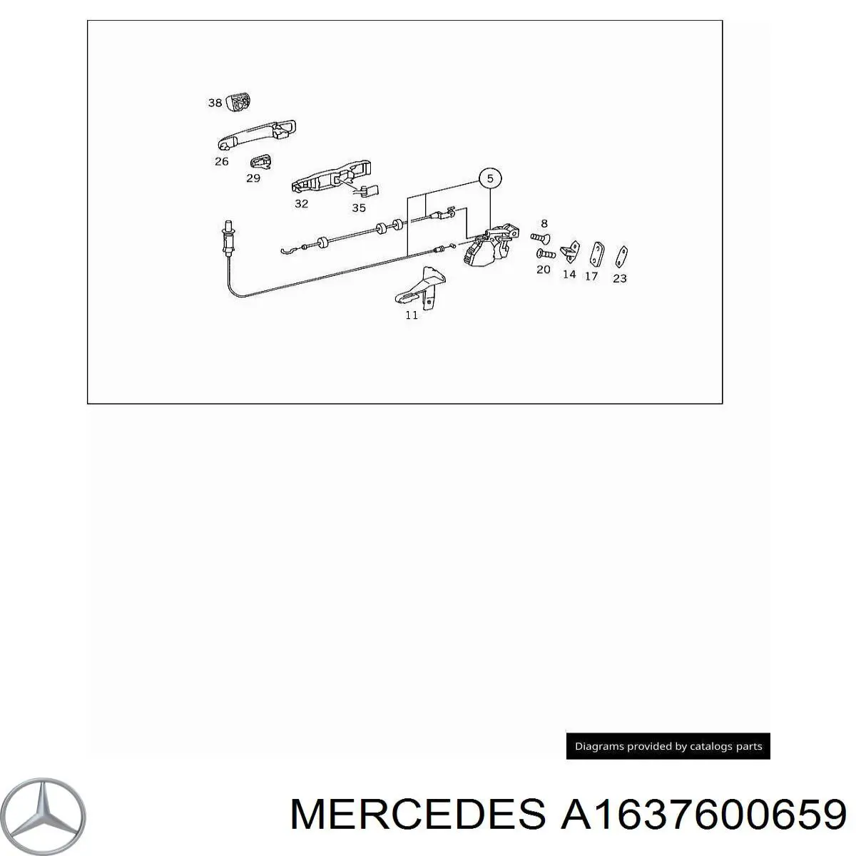 Купити A1637600659 Mercedes Ручка задньої двері зовнішня